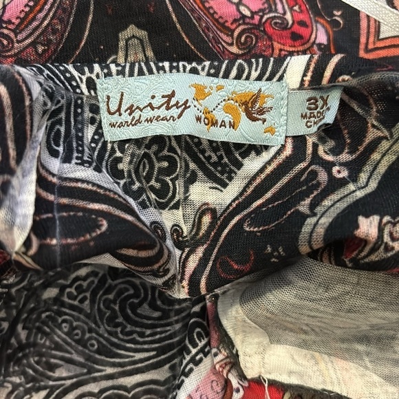 UNITY WORLD WEAR Sequin Abstract Print Tank Top Size 3X - Picture 8 of 9